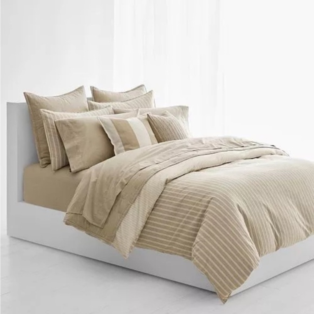 Ralph Lauren Graydon Bold Stripe Full / Queen Duvet in Dune